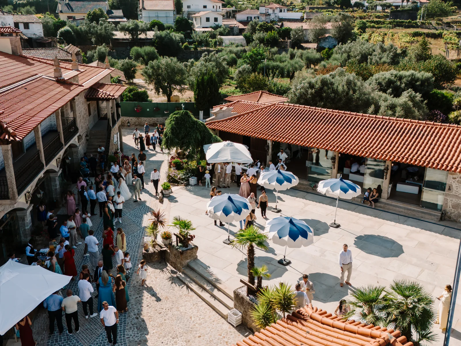 Zona de receção da Quinta do Ribeiro para eventos empresariais