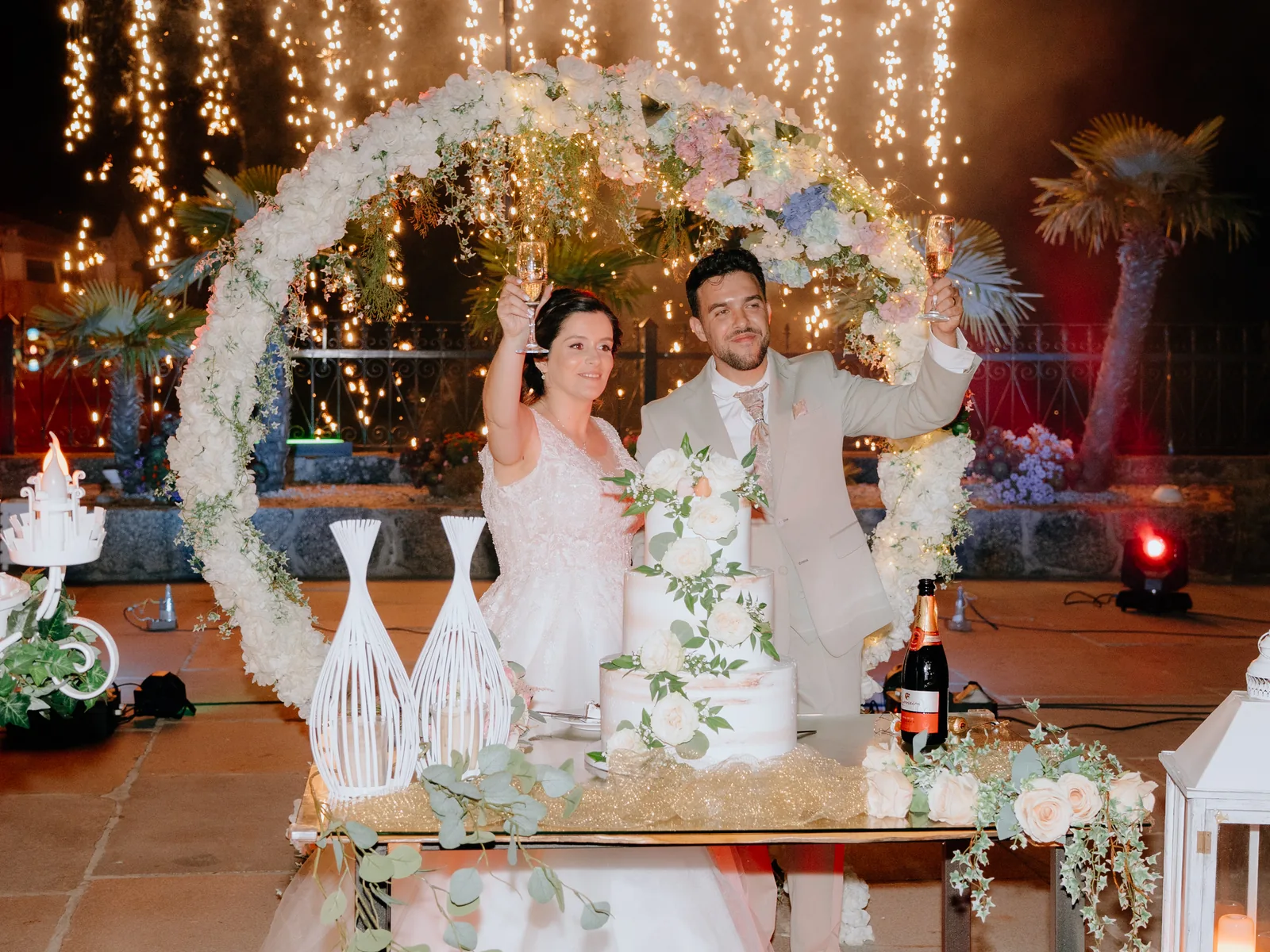 Detalhe de decoração e ambiente de casamento na Quinta do Ribeiro